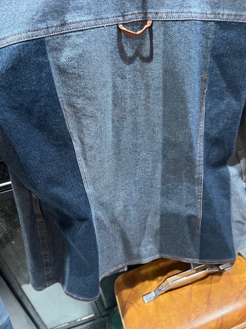 W by Worth Two-Tone Blue Denim Button Jacket - Picture 7 of 7